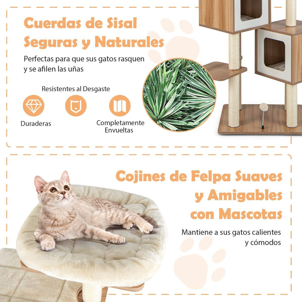 Árbol para Gatos de Diseño Nórdico con Cojines Lavables