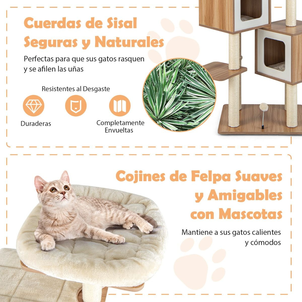 Árbol para Gatos de Diseño Nórdico con Cojines Lavables