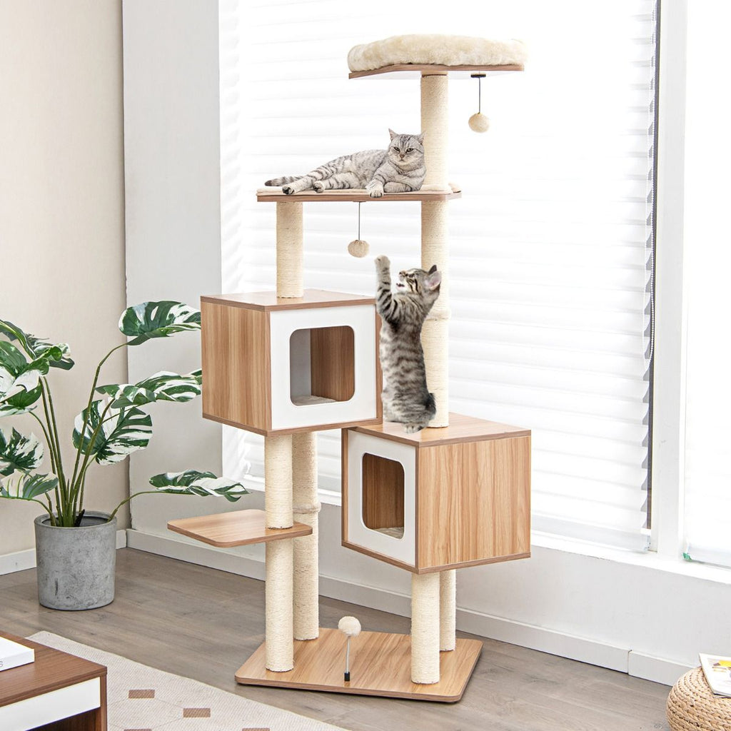 Árbol para Gatos de Diseño Nórdico con Cojines Lavables