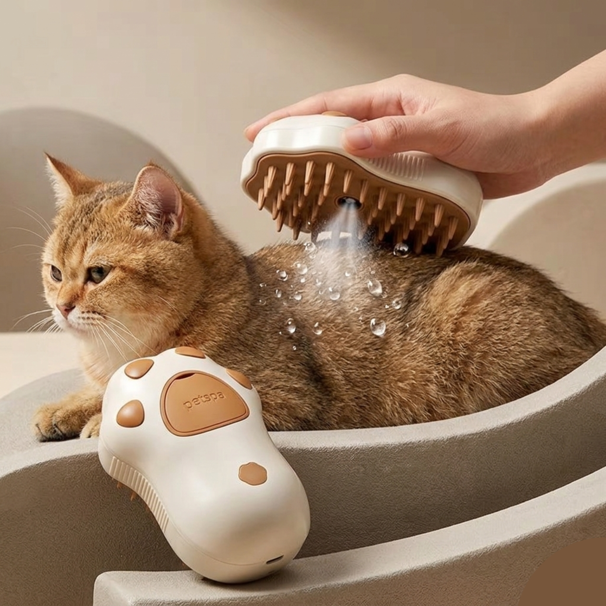 SteamPaw™ - Cepillo de Vapor Eléctrico 3 en 1 para Gatos y Perros