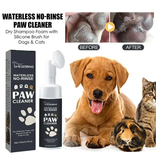 PawClean™ - Espuma Limpiadora de Patas Sin Aclarado con Cepillo de Silicona